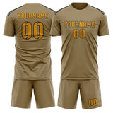 Custom Light Khaki Yellow Soccer Set