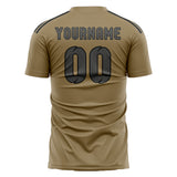 Custom Light Khaki Dark Grey Soccer Jersey