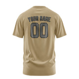 Custom Light Khaki Dark Grey T-Shirt