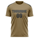 Custom Light Khaki Dark Grey Soccer Jersey