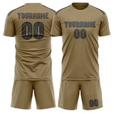 Custom Light Khaki Dark Grey Soccer Set