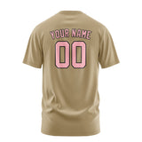 Custom Light Khaki Light Pink T-Shirt