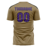 Custom Light Khaki Light Purple Soccer Jersey