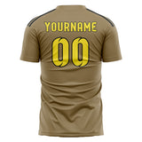 Custom Light Khaki Light Yellow Soccer Jersey