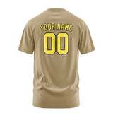 Custom Light Khaki Light Yellow T-Shirt