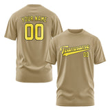 Custom Light Khaki Light Yellow T-Shirt