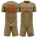 Custom Light Khaki Orange Soccer Set