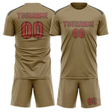 Custom Light Khaki Copper Rose Soccer Set