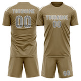Custom Light Khaki Gray Soccer Set