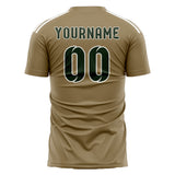 Custom Light Khaki Dark Green Soccer Jersey