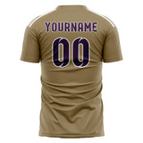 Custom Light Khaki Purple Soccer Jersey