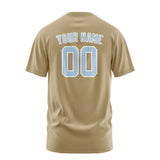Custom Light Khaki Light Blue T-Shirt