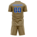 Custom Light Khaki Sky Blue Soccer Set