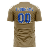 Custom Light Khaki Sky Blue Soccer Jersey