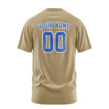 Custom Light Khaki Sky Blue T-Shirt
