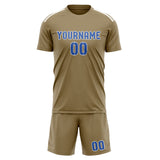 Custom Light Khaki Sky Blue Soccer Set