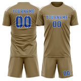 Custom Light Khaki Sky Blue Soccer Set