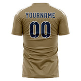 Custom Light Khaki Blue Soccer Jersey