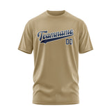 Custom Light Khaki Blue T-Shirt