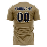 Custom Light Khaki Navy Soccer Jersey