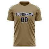 Custom Light Khaki Navy Soccer Jersey
