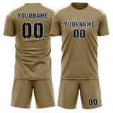 Custom Light Khaki Navy Soccer Set