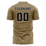 Custom Light Khaki Black Soccer Jersey
