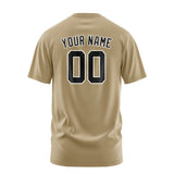 Custom Light Khaki Black T-Shirt