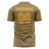 Custom Light Khaki Yellow Soccer Jersey