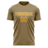Custom Light Khaki Yellow Soccer Jersey
