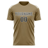 Custom Light Khaki Dark Grey Soccer Jersey