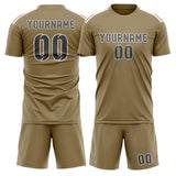 Custom Light Khaki Dark Grey Soccer Set