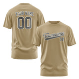 Custom Light Khaki Dark Grey T-Shirt