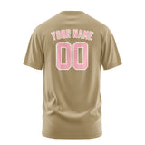 Custom Light Khaki Light Pink T-Shirt