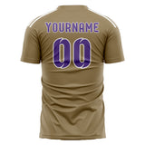 Custom Light Khaki Light Purple Soccer Jersey