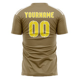 Custom Light Khaki Light Yellow Soccer Jersey