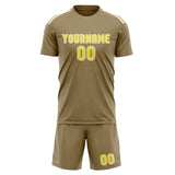 Custom Light Khaki Light Yellow Soccer Set