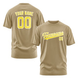 Custom Light Khaki Light Yellow T-Shirt