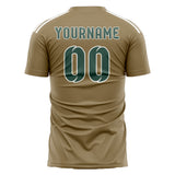 Custom Light Khaki Blue Green Soccer Jersey