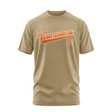 Custom Light Khaki Orange T-Shirt