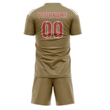 Custom Light Khaki Copper Rose Soccer Set