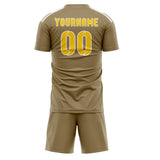 Custom Light Khaki Gold Soccer Set