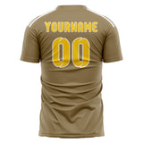 Custom Light Khaki Gold Soccer Jersey