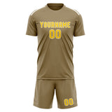 Custom Light Khaki Gold Soccer Set