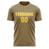 Custom Light Khaki Gold Soccer Jersey