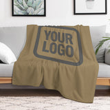 Custom Light Khaki Dark Gray Blanket