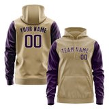 Custom Light Khaki Purple Hoodie