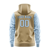 Custom Light Khaki Light Blue Hoodie 2525080825B31708