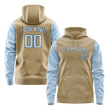 Custom Light Khaki Light Blue Hoodie