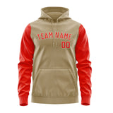 Custom Light Khaki Orange Red Hoodie 2525121225B31812